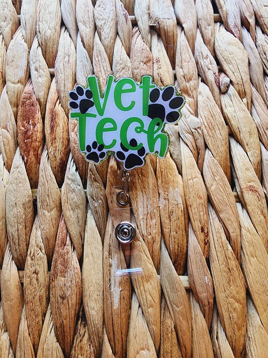 Vet Tech (Green) Badge Reel