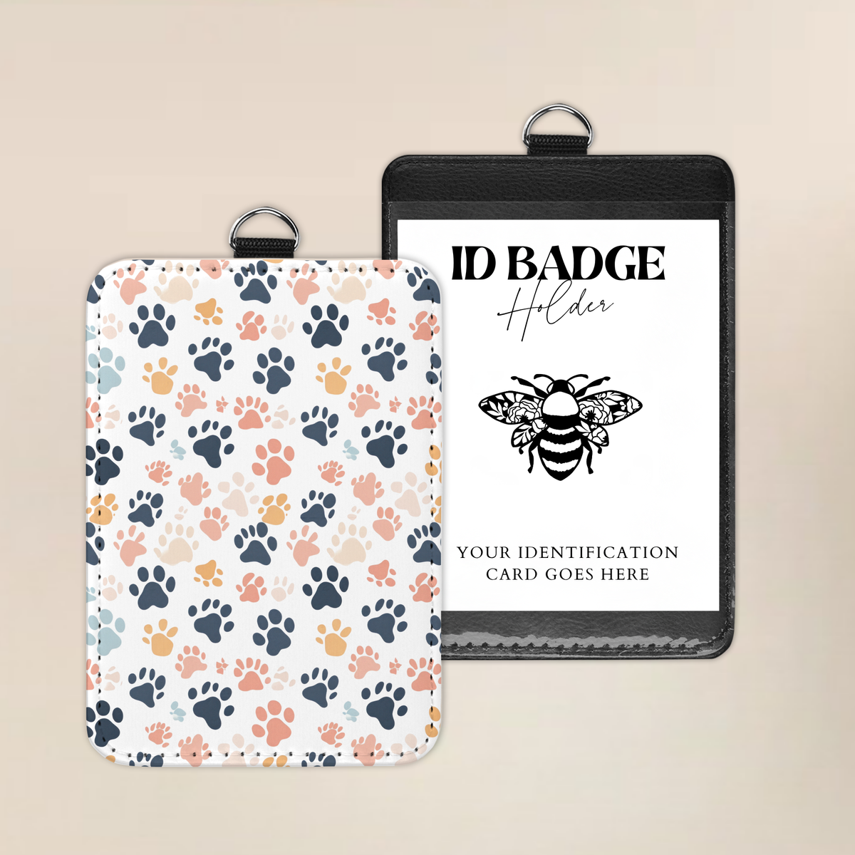 Walking On Paw Prints Badge Holder