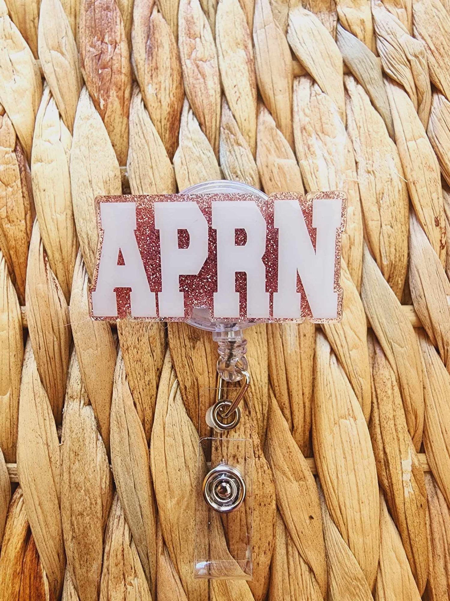 APRN Initials (Rose Gold) Badge Reel