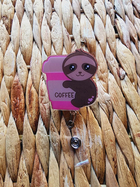 Sloth Coffee Badge Reel