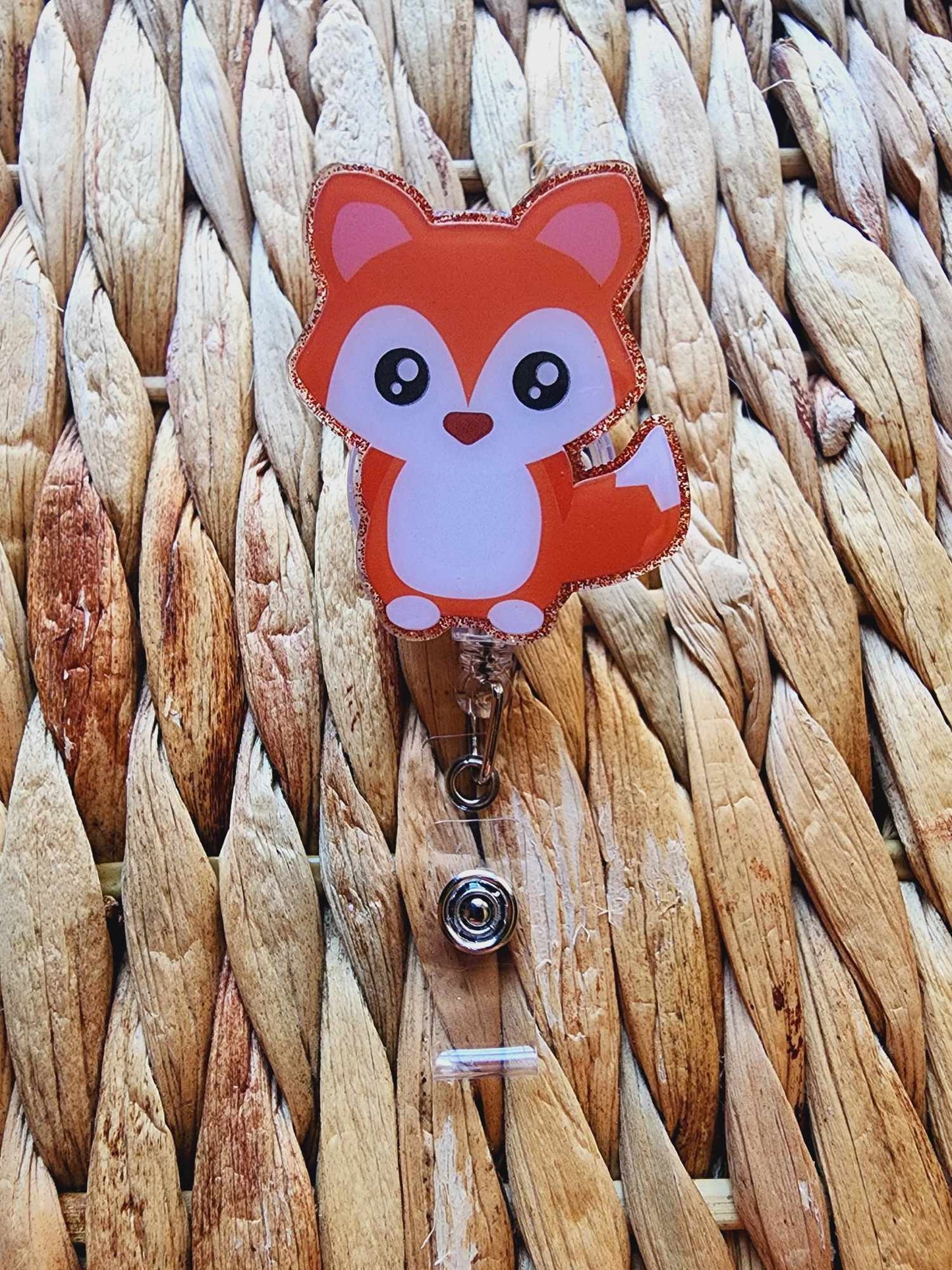 Cute Baby Fox Badge Reel