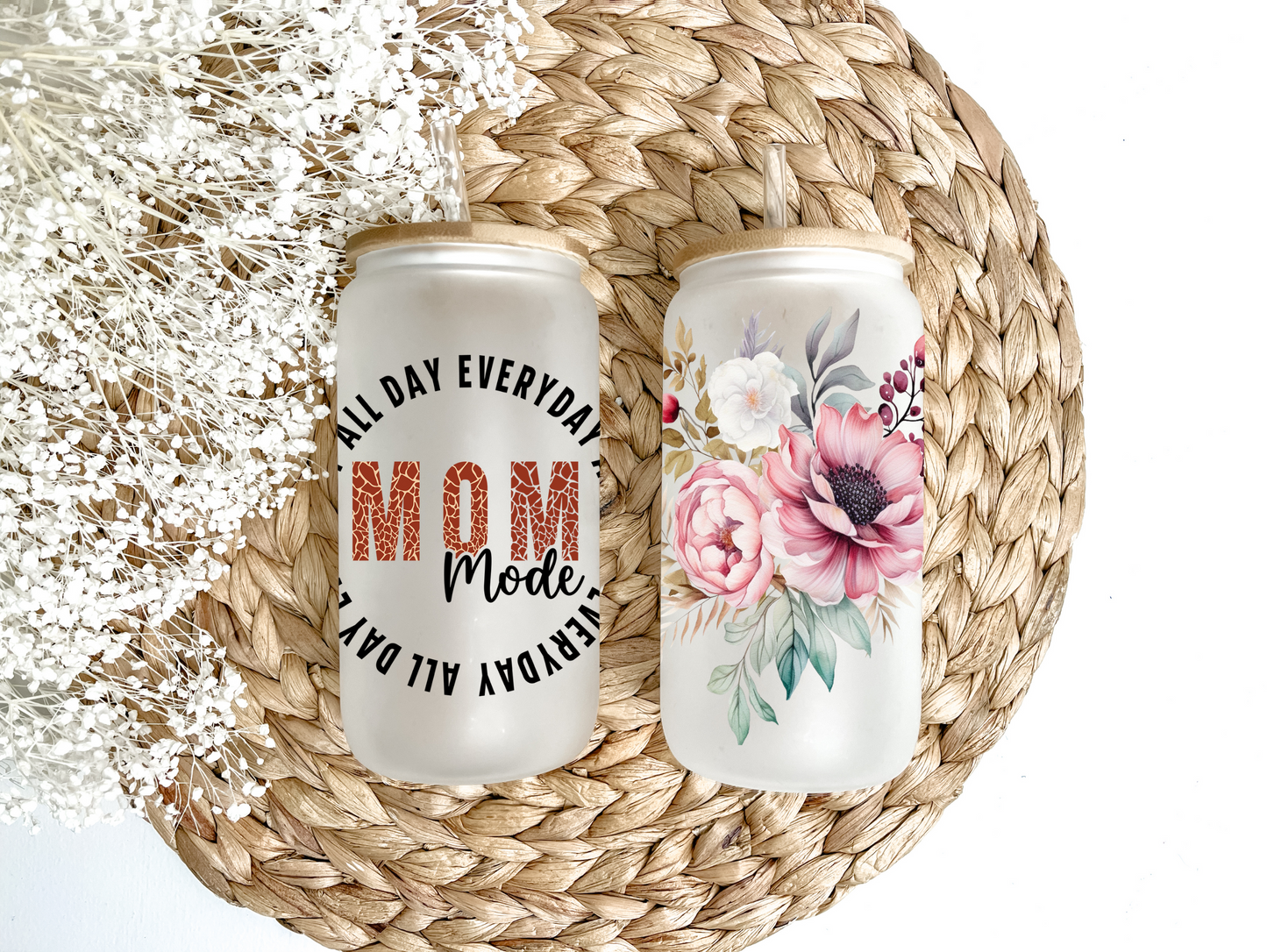 Mom Mode Glass Can Tumbler