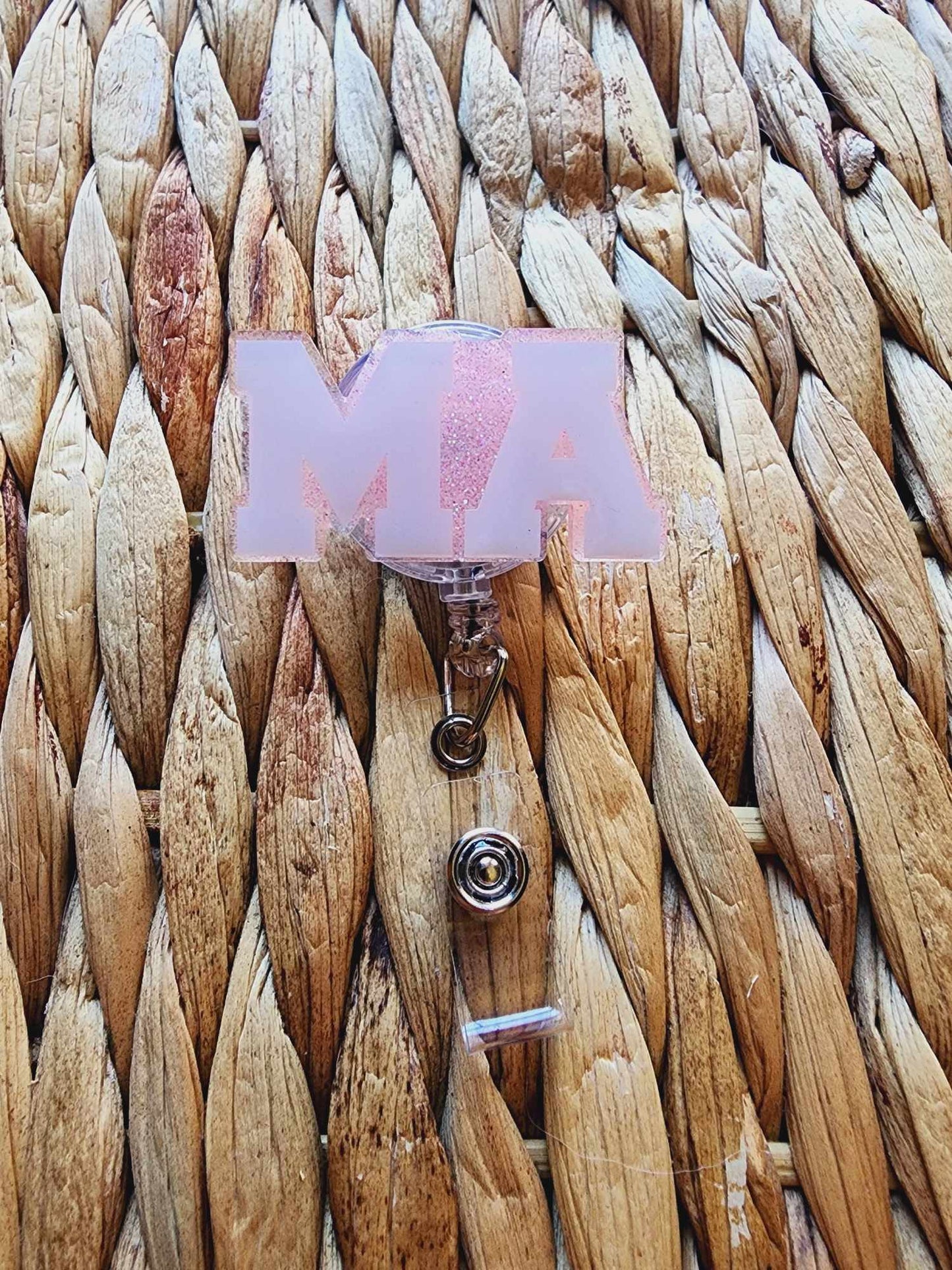 MA Medical Assistant Inital (Baby Pink) Badge Reel