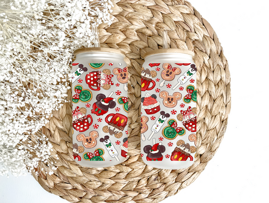 "A Christmas Snack" Glass Can Tumbler