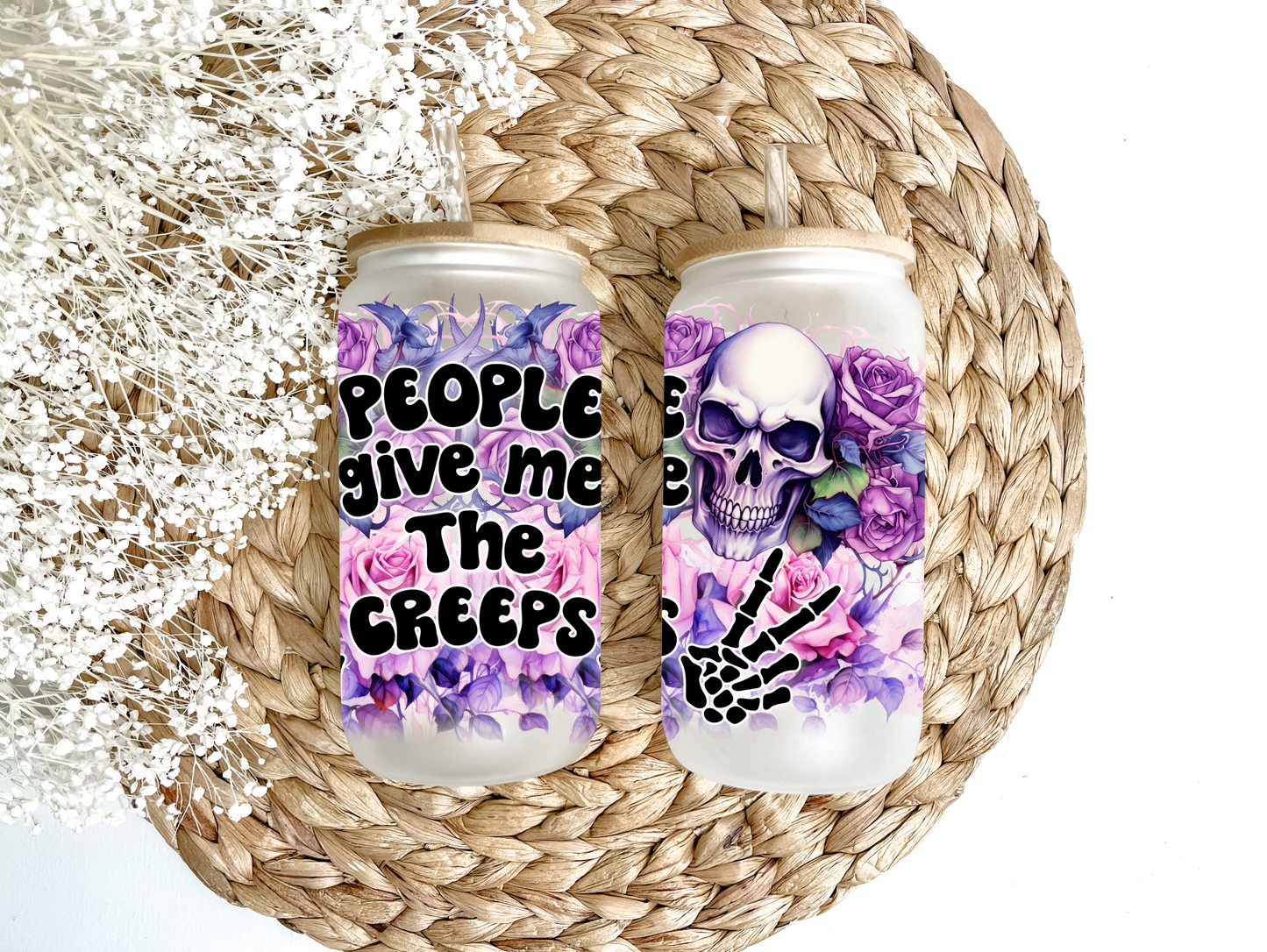 "People Give Me The Creeps" Glass Can Tumbler