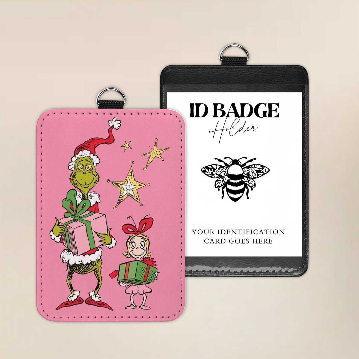 A Pink Christmas Tale Badge Holder