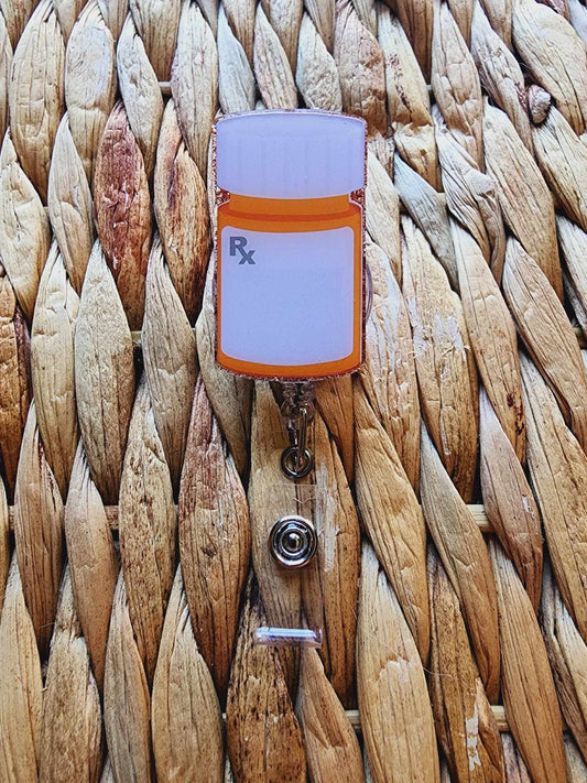 RX Medicine Bottle Badge Reel