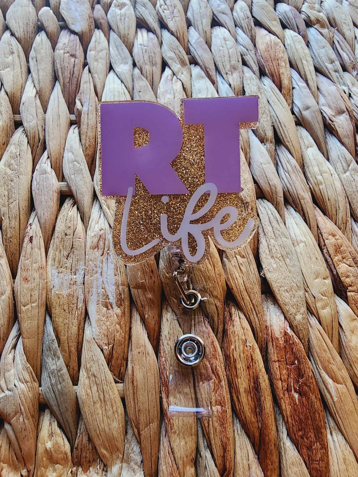 RT Recreational Therapist (Lavendar) Badge Reel