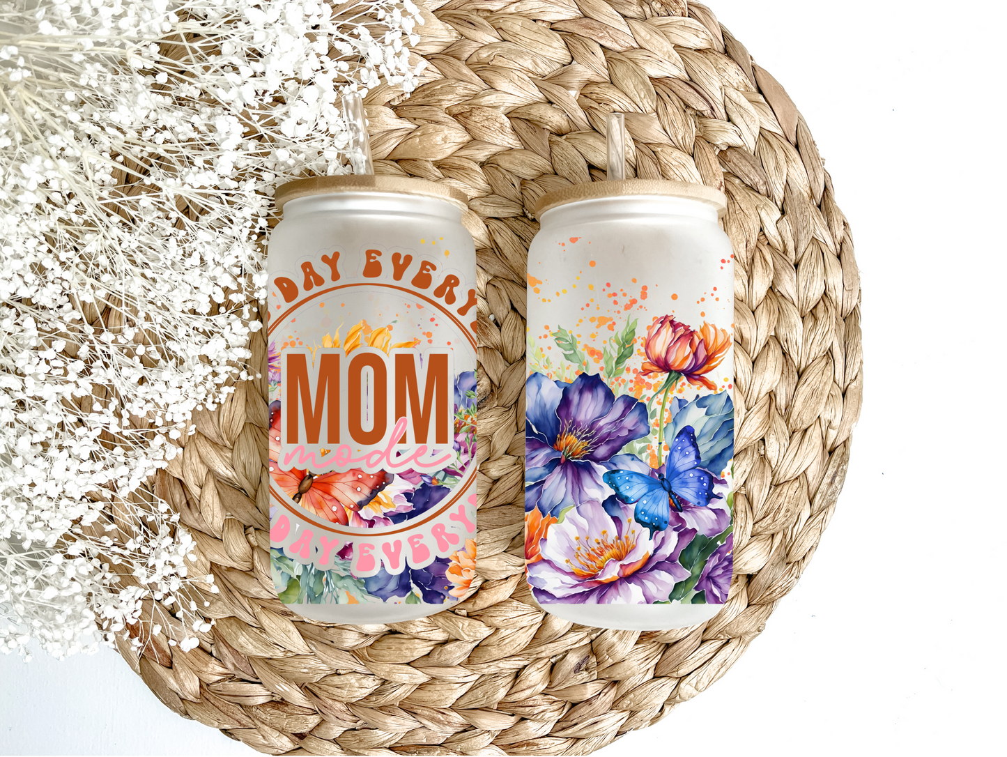 Mom Mode Glass Can Tumbler