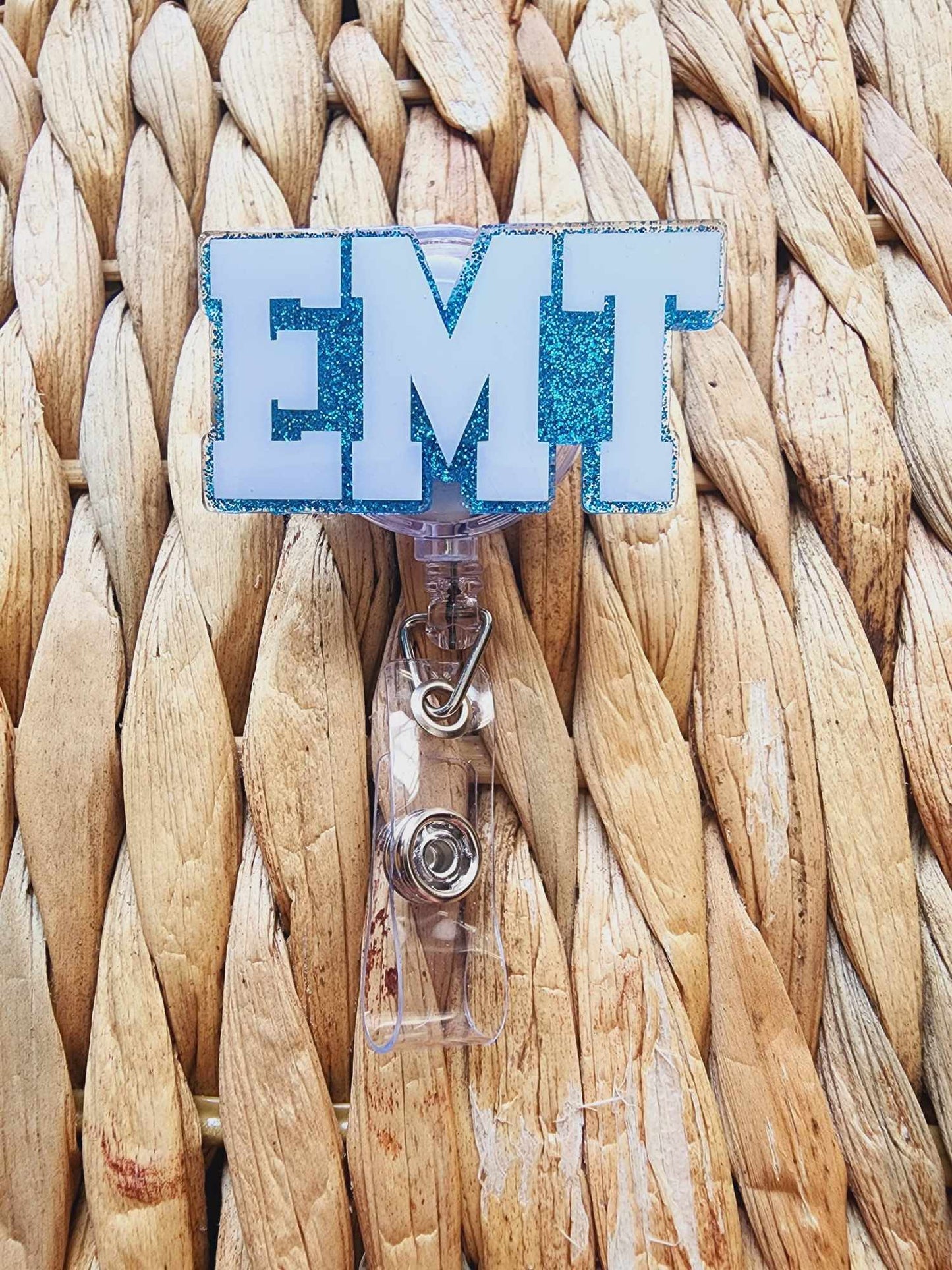 EMT Emergency Medical Technician (Blue) Badge Reel