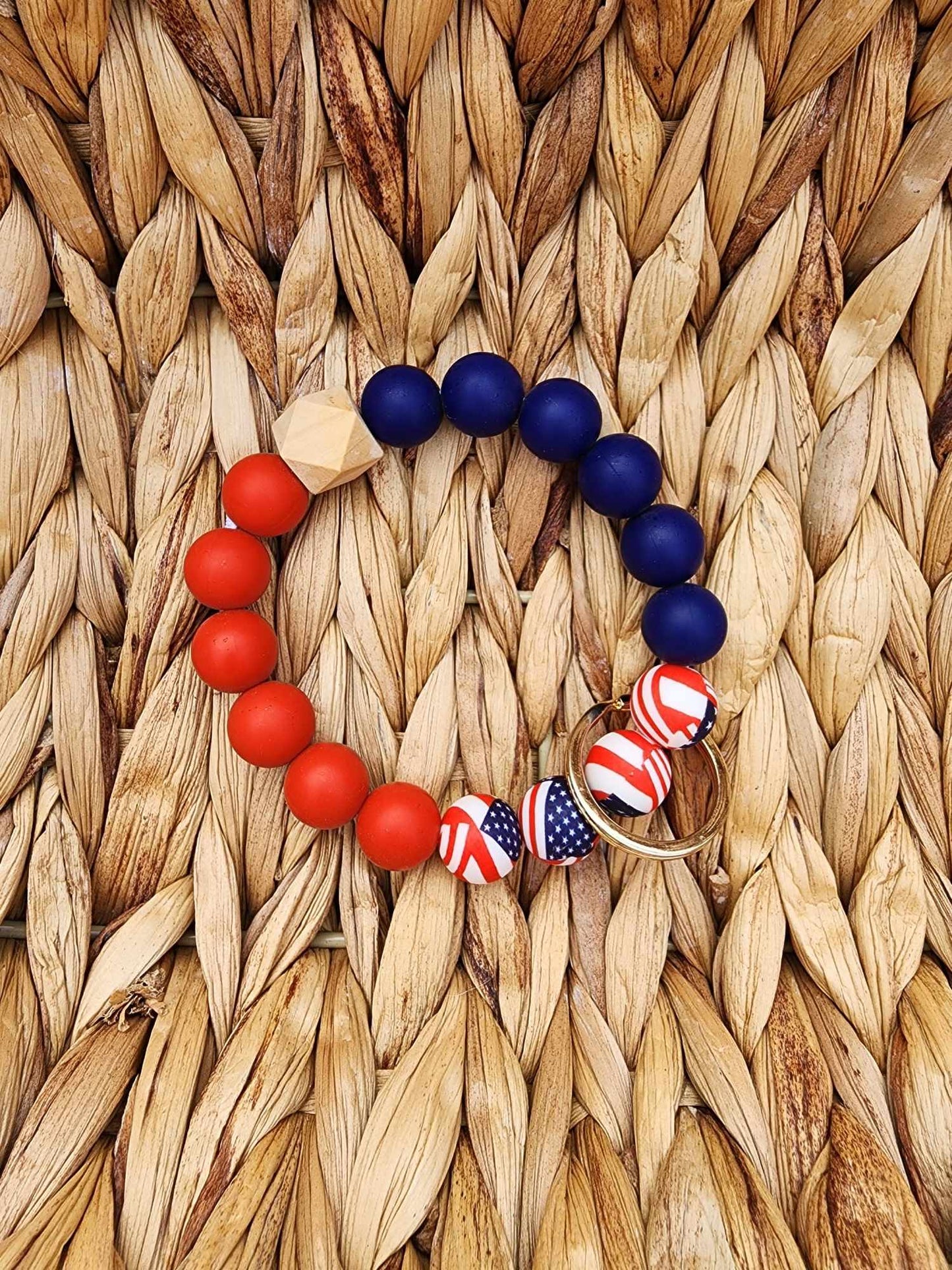 Stars & Stripes Silicone Bead Wristlet