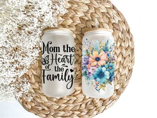 The Heart Of The Family Glass Can Tumbler