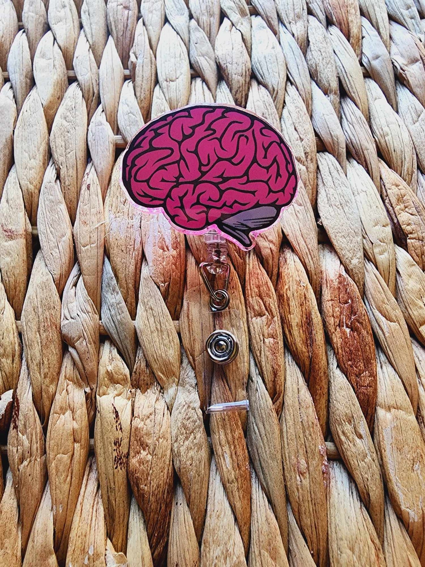 Brain Side View Badge Reel