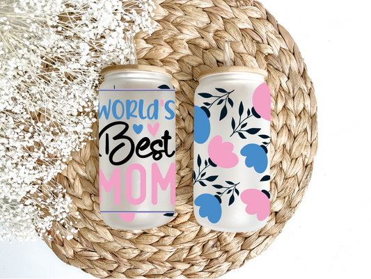 World's Best Mom Glass Can Tumbler