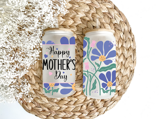 Happy Mother's Day Glass Can Tumbler