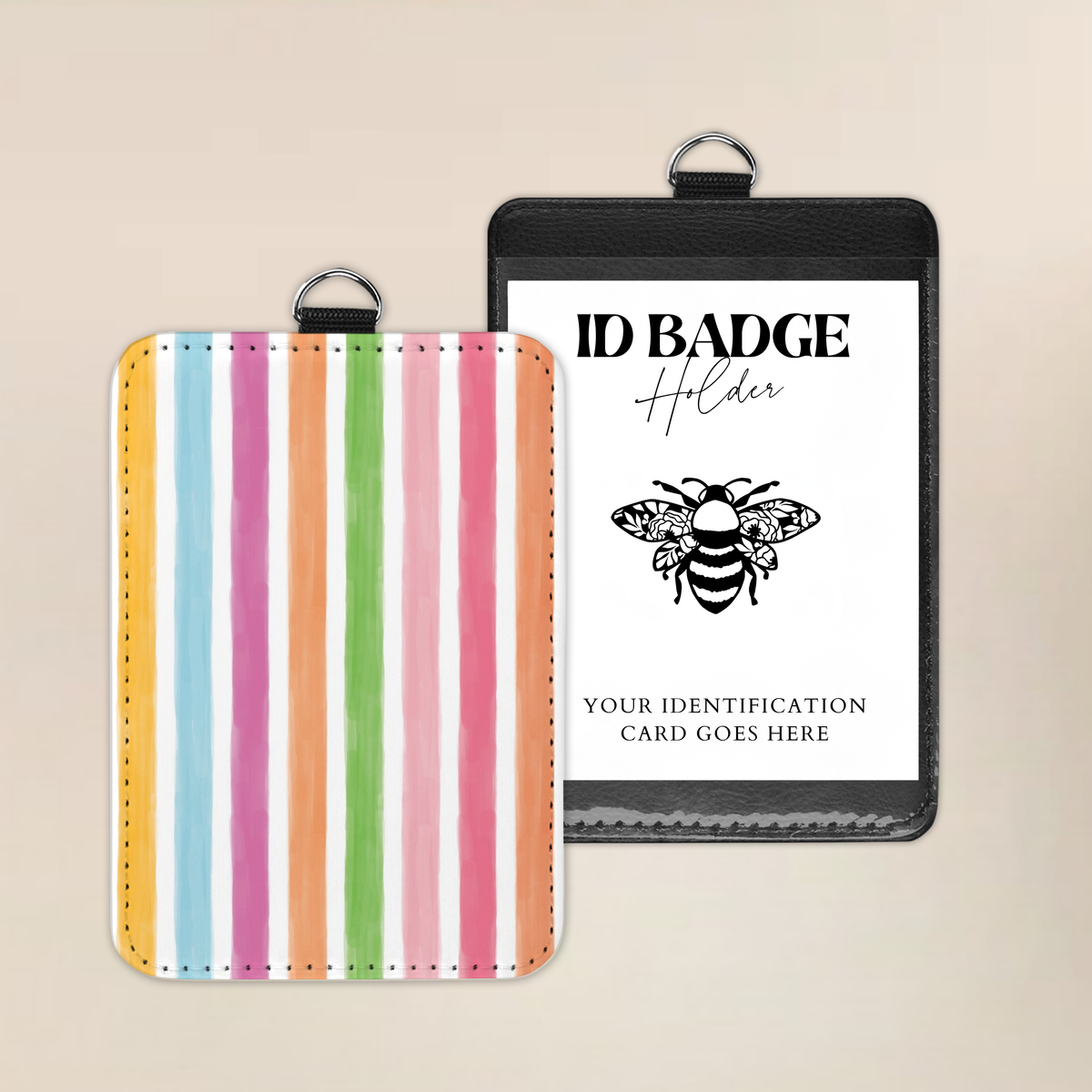 Candy Stripe Dreams Badge Holder