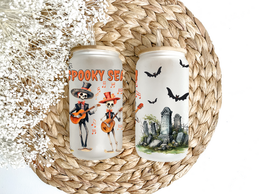 "Spooky Season" Glass Can Tumbler