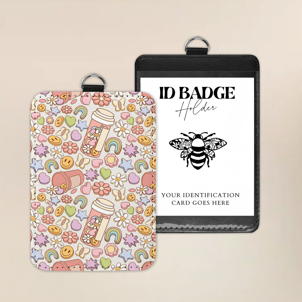 Caffeinated & Cute Badge Holder