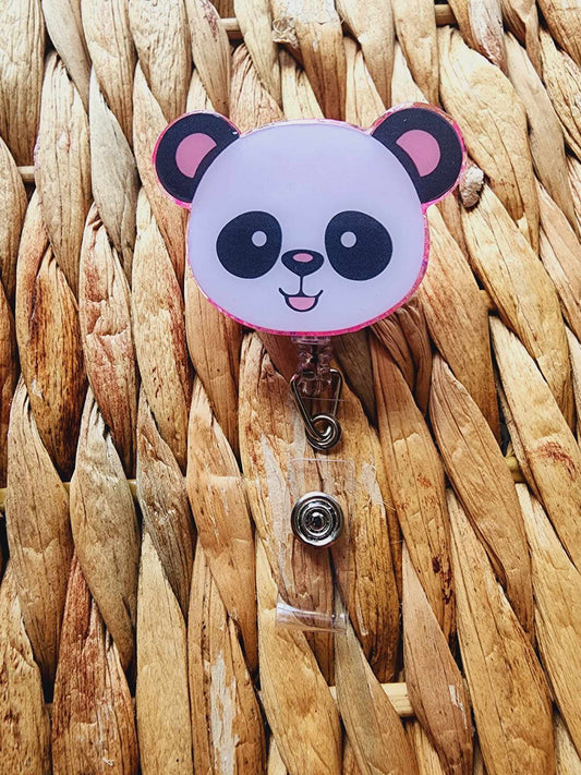 Panda Face Badge Reel