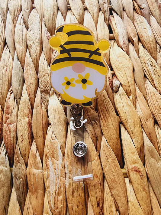 Bumble Bee Gnome Badge Reel