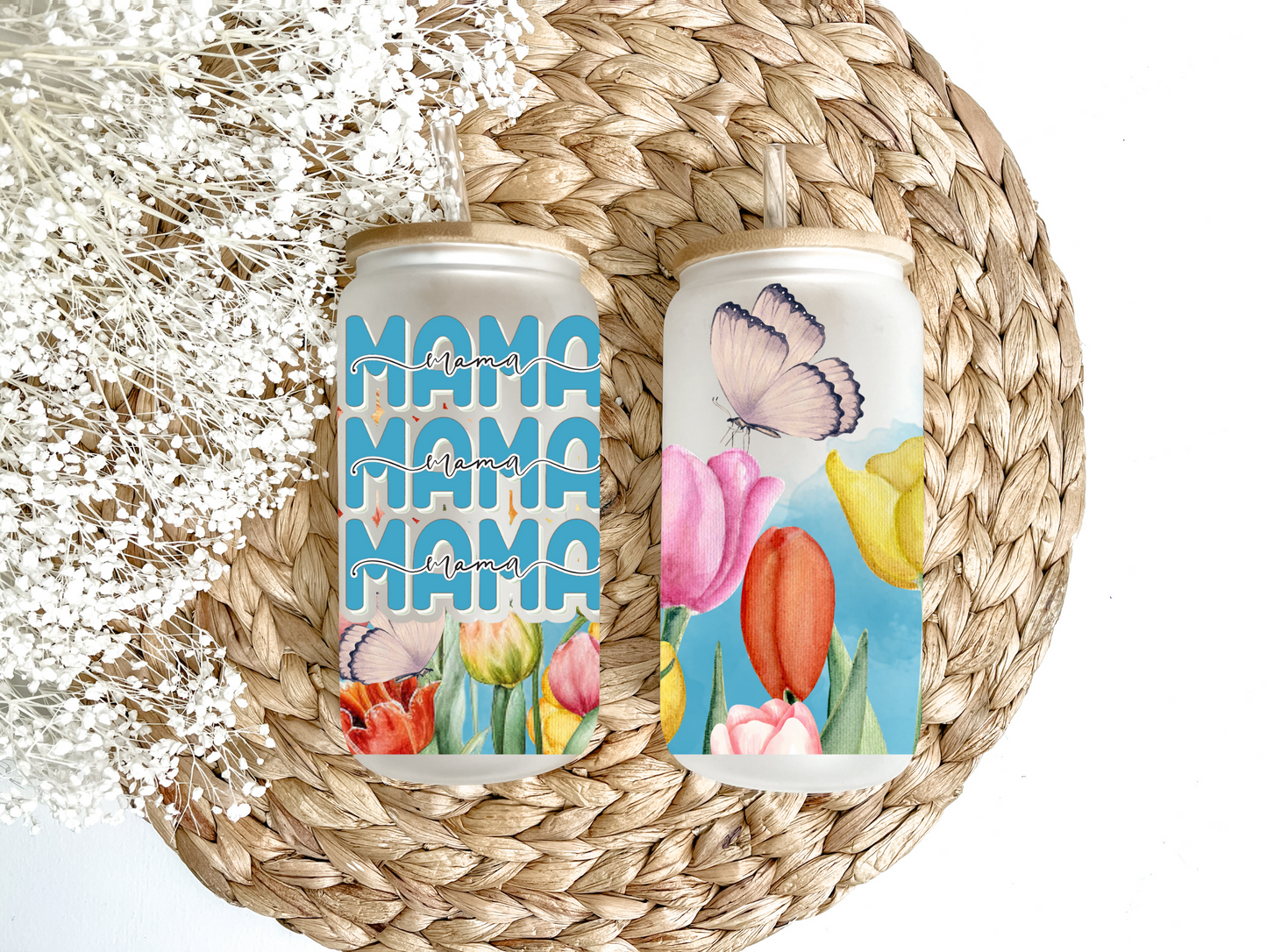 Tulip Mama Fields Glass Can Tumbler