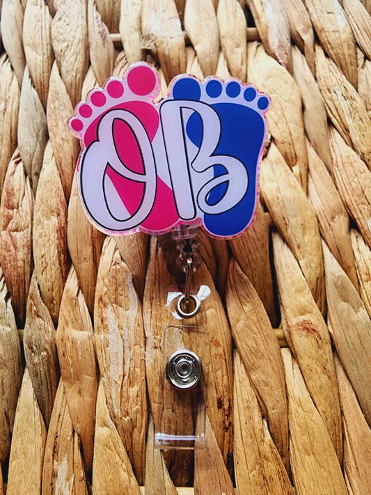 OB Baby Feet Badge Reel