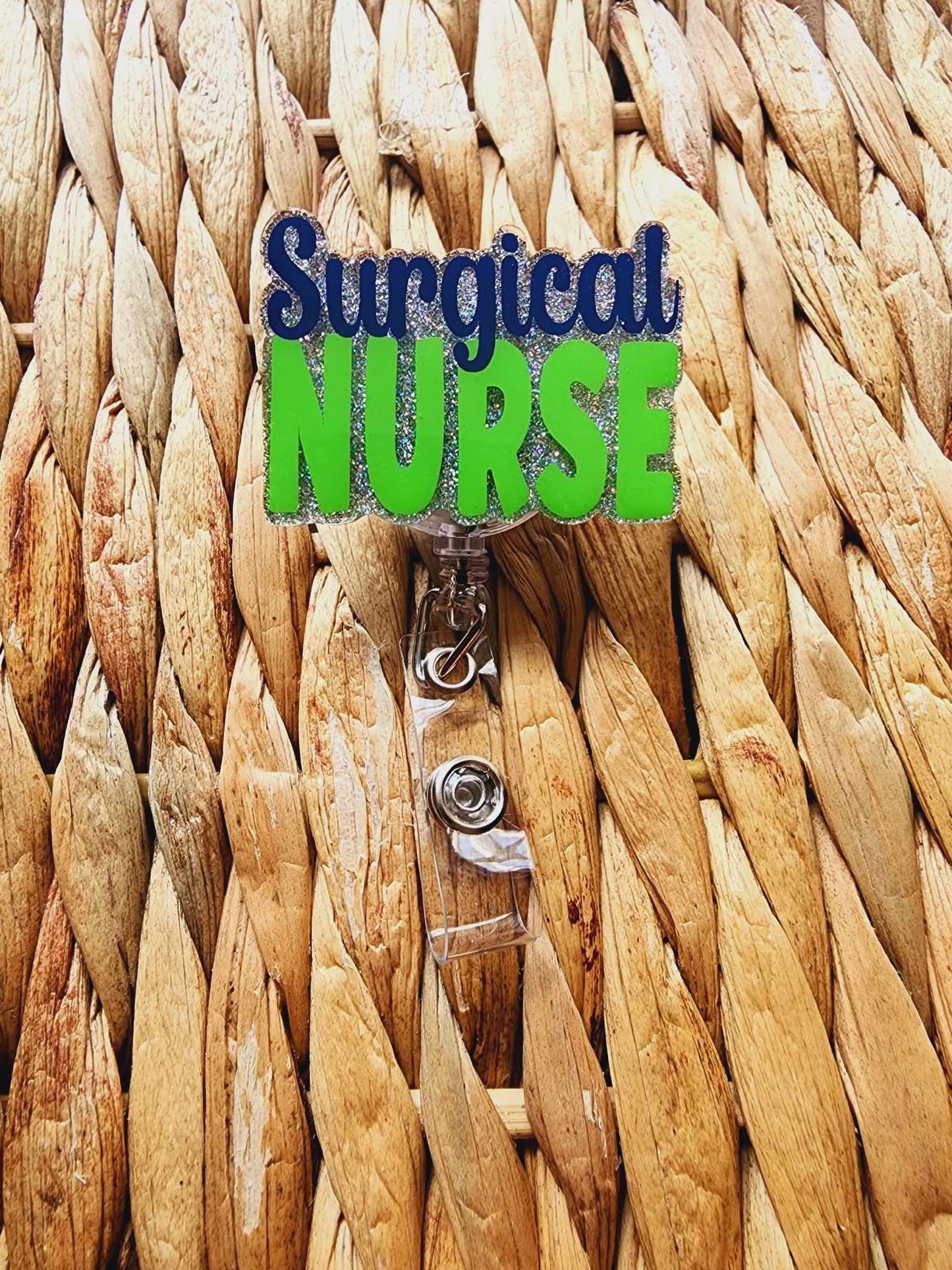 Surgical Nurse (Neon Green) Badge Reel