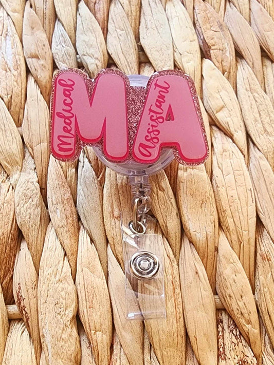 MA Medical Assistant Initials Badge Reel