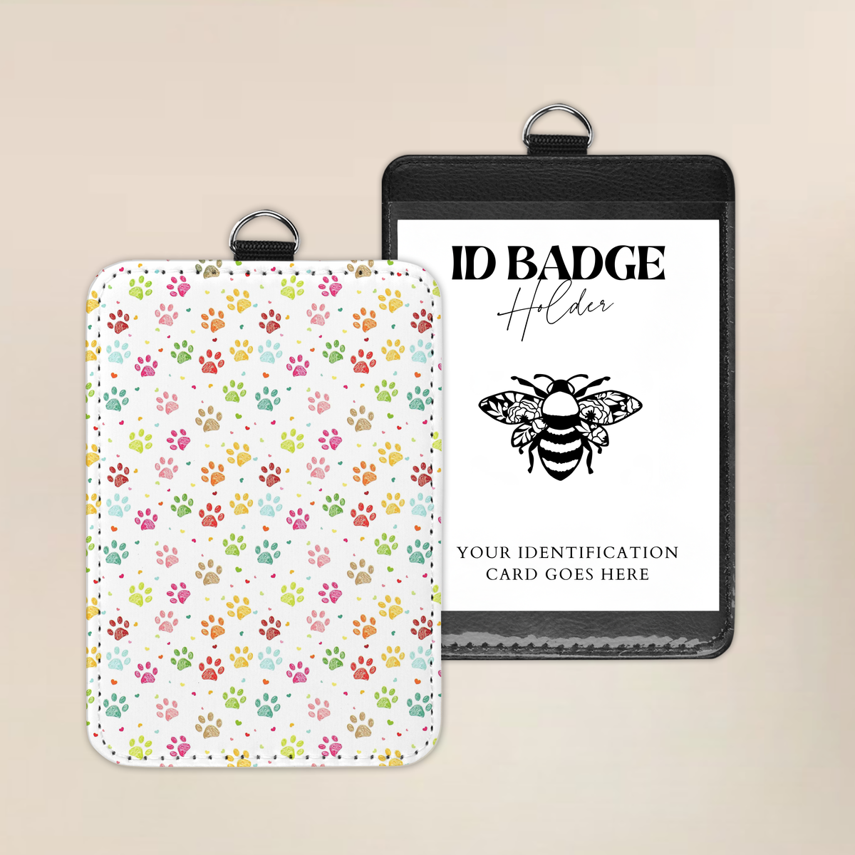 Paw Print Confetti Badge Holder