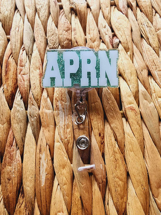 APRN Initials (Emerald Blue) Badge Reel