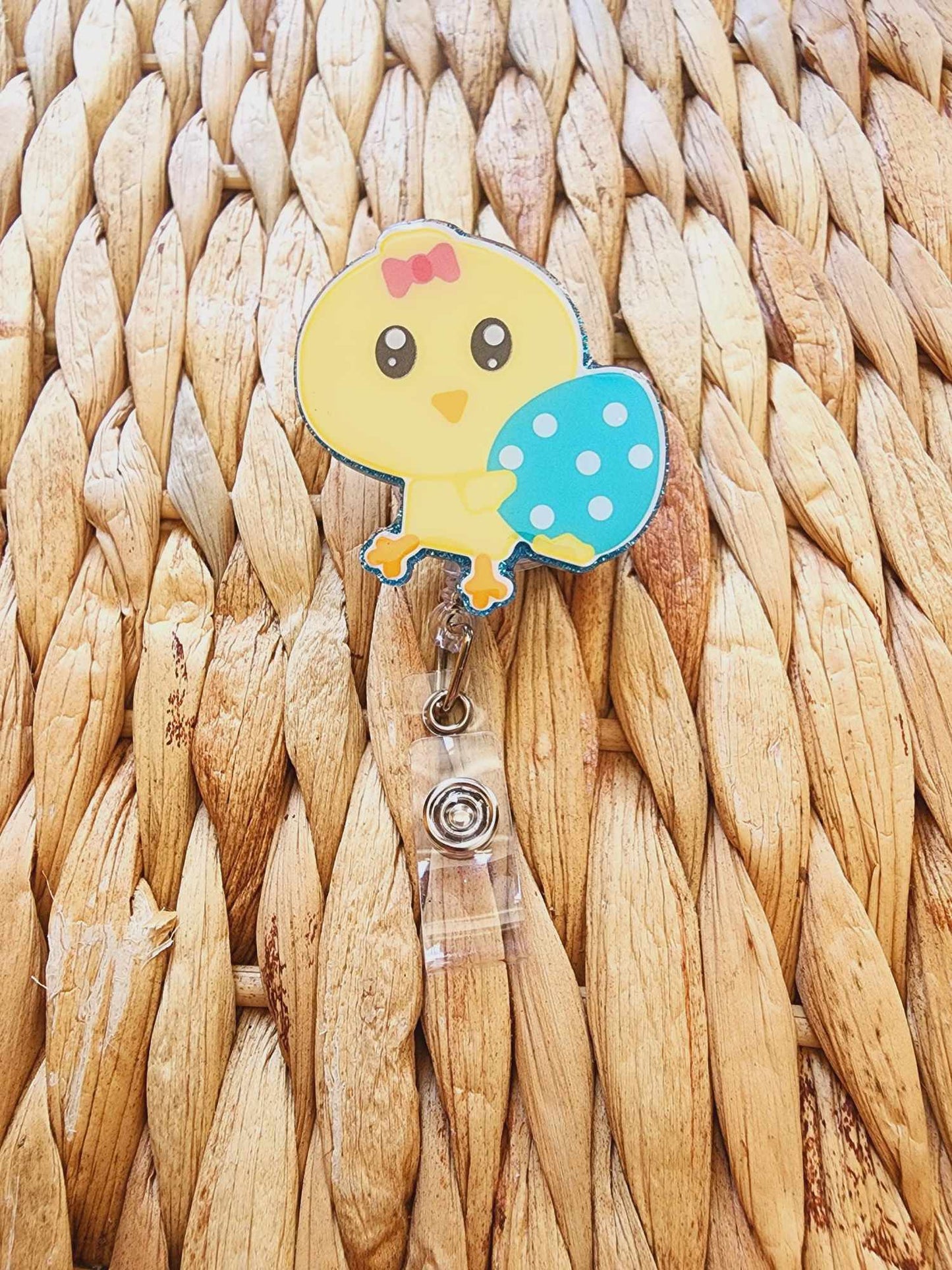 Easter Chick With Egg Badge Reel