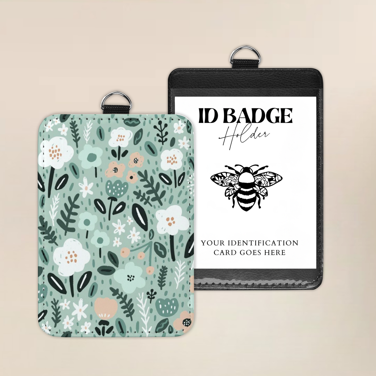 Sage Sweet Blooms Badge Holder
