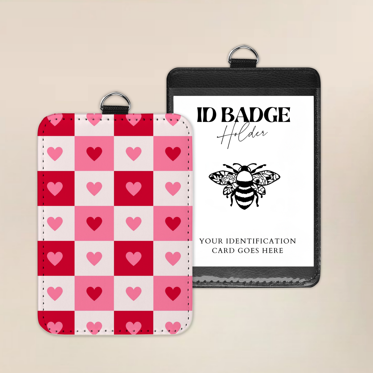 Love Struck Checkers Badge Holder