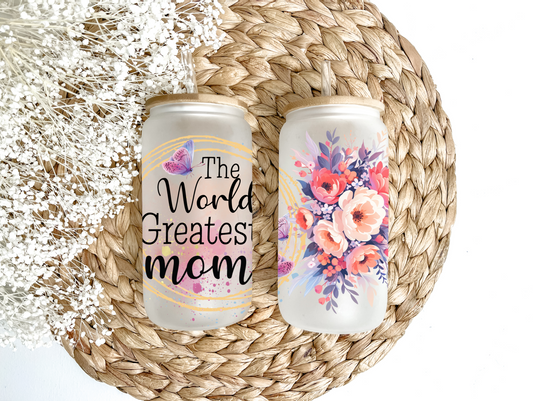 The World's Greatest Mom Glass Can Tumbler