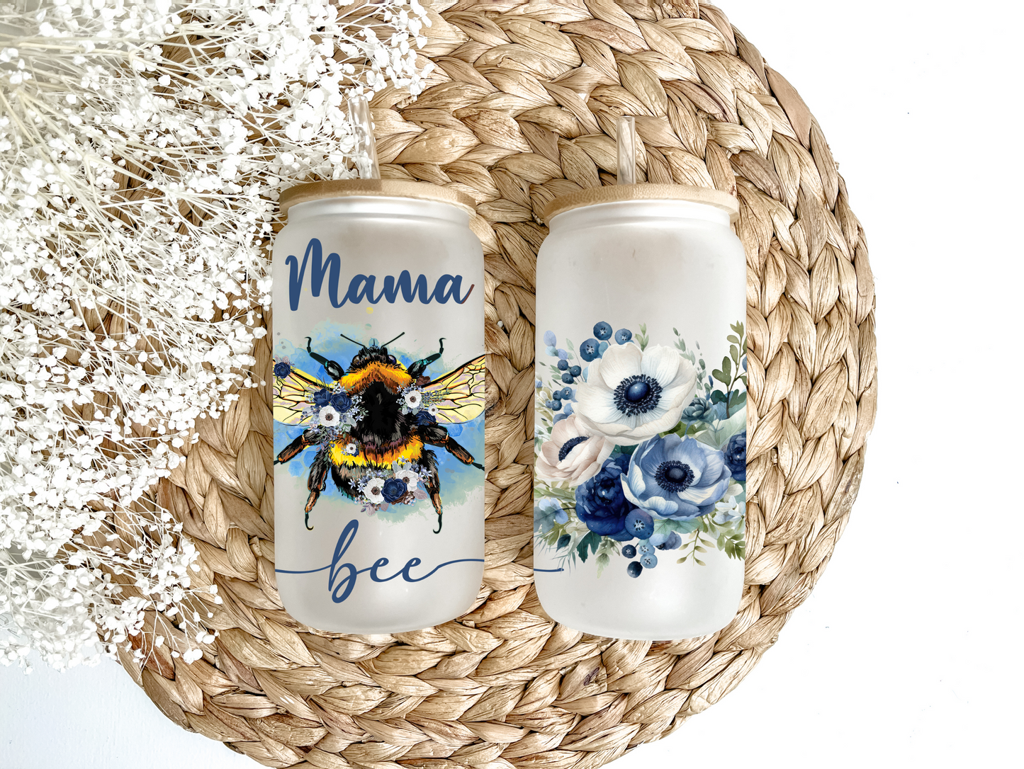 Mama Bee Glass Can Tumbler