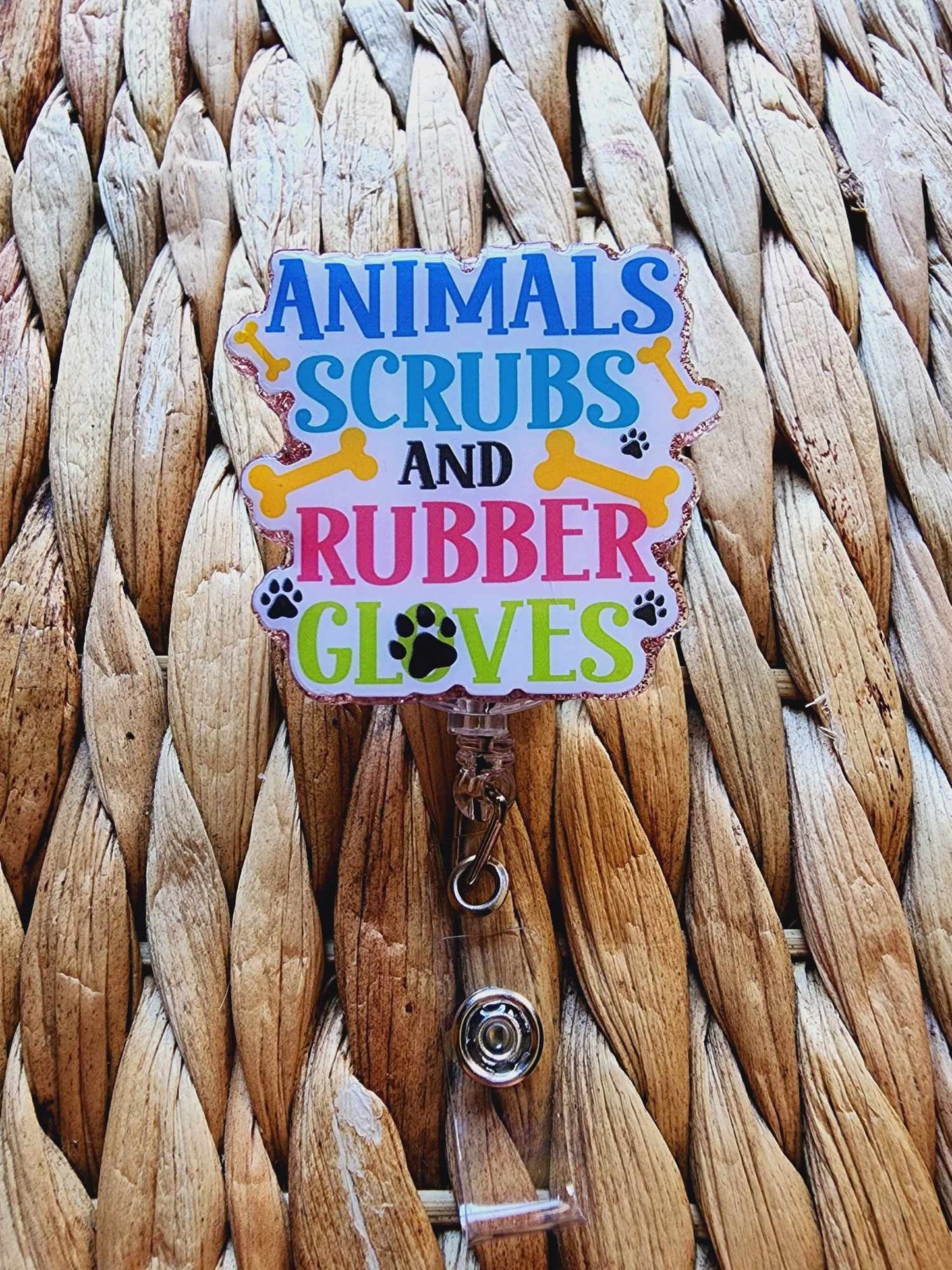 Animals, Scrubs & Rubber Gloves Badge Reel