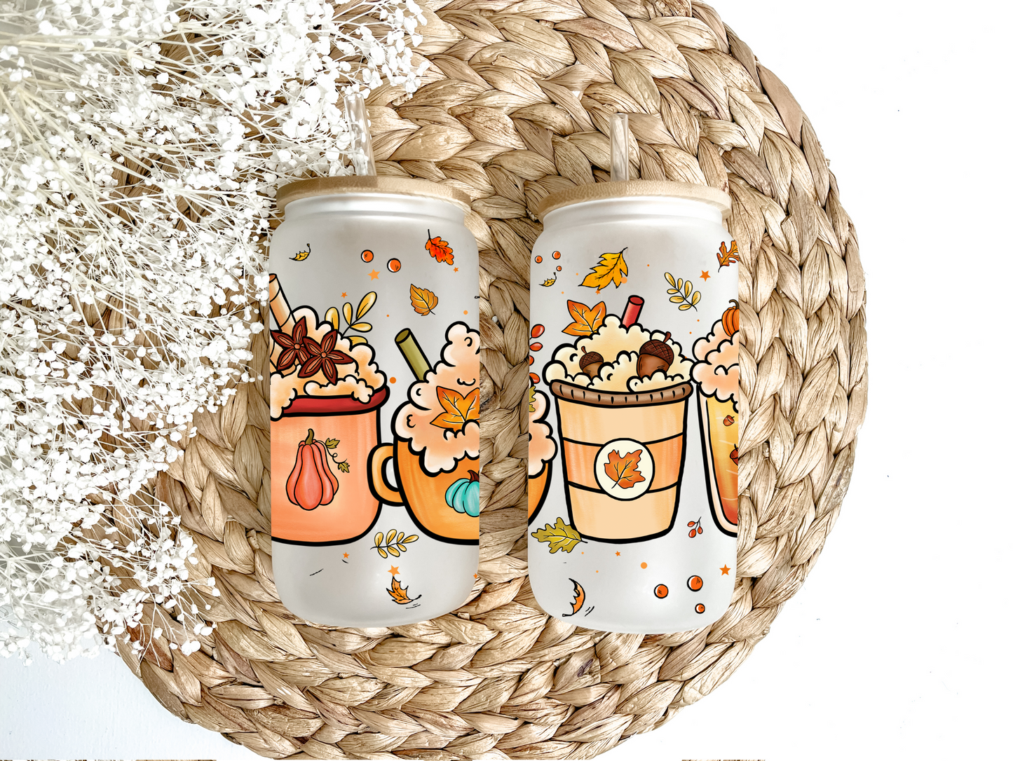 Autumn Time Coffee Glass Can Tumbler