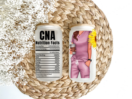 CNA Sunflower Nutritional Facts Glass Can Tumbler