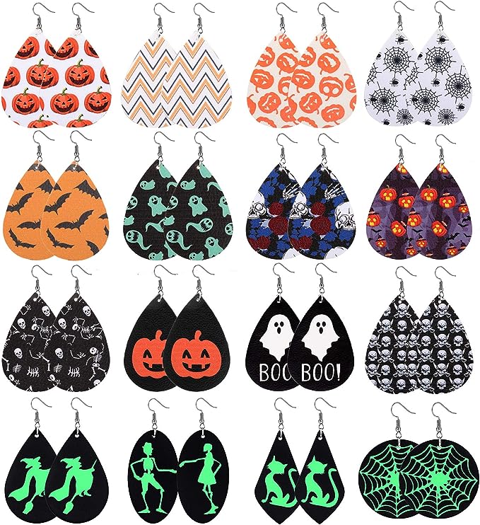 Faux Leather Halloween Earrings