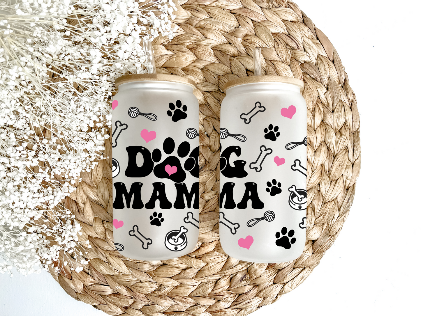 Dog Mama Glass Can Tumbler