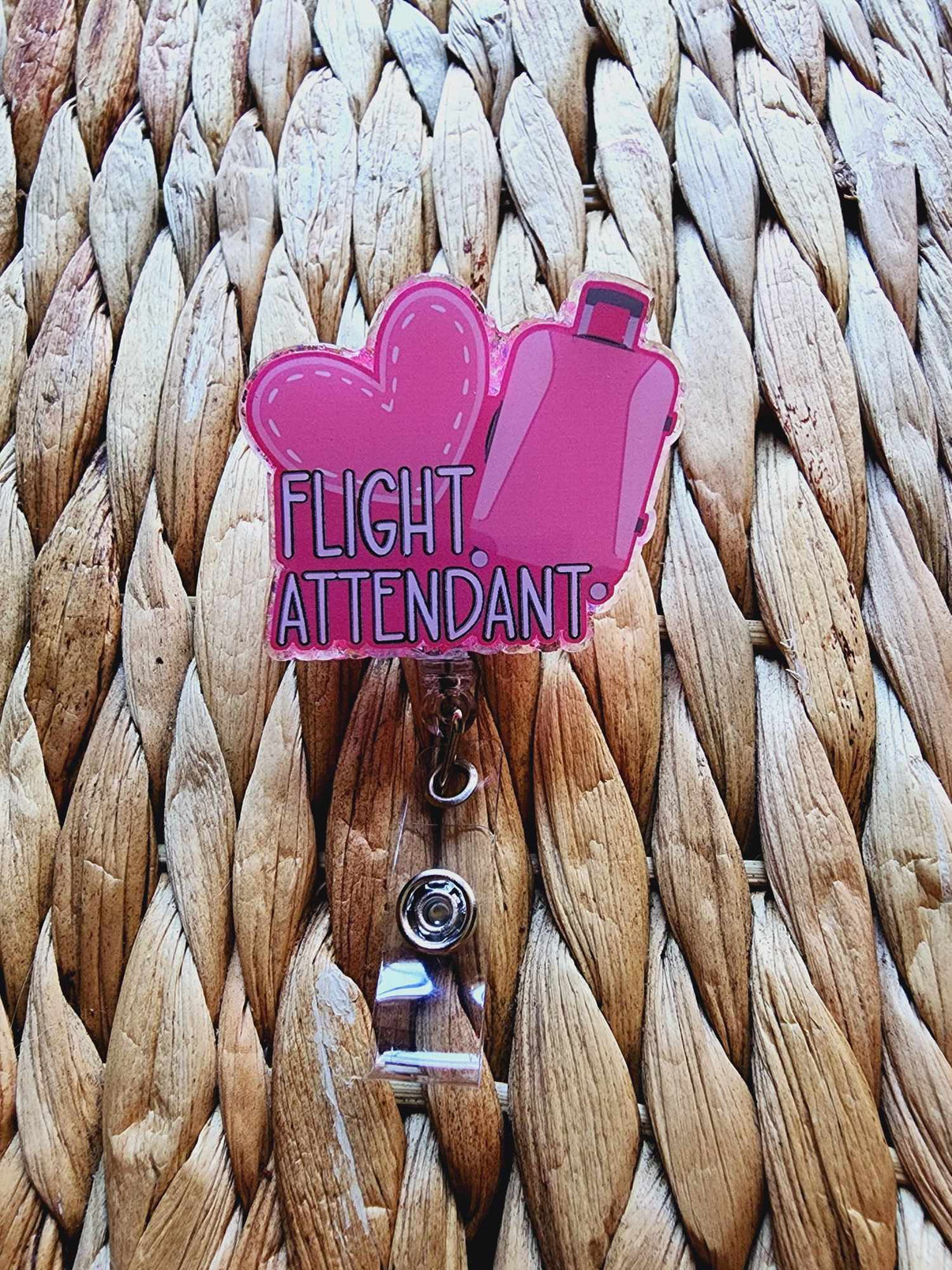 Flight Attendant Badge Reel – Blissful Bee Creations
