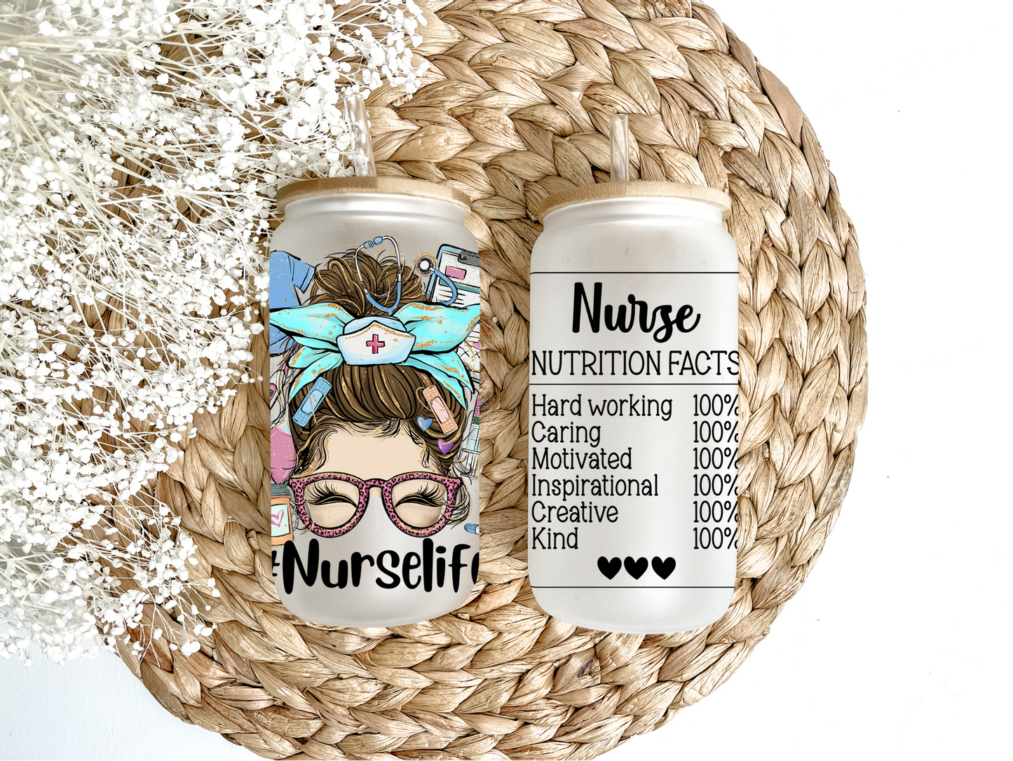 "Nurse Life" Glass Can Tumbler