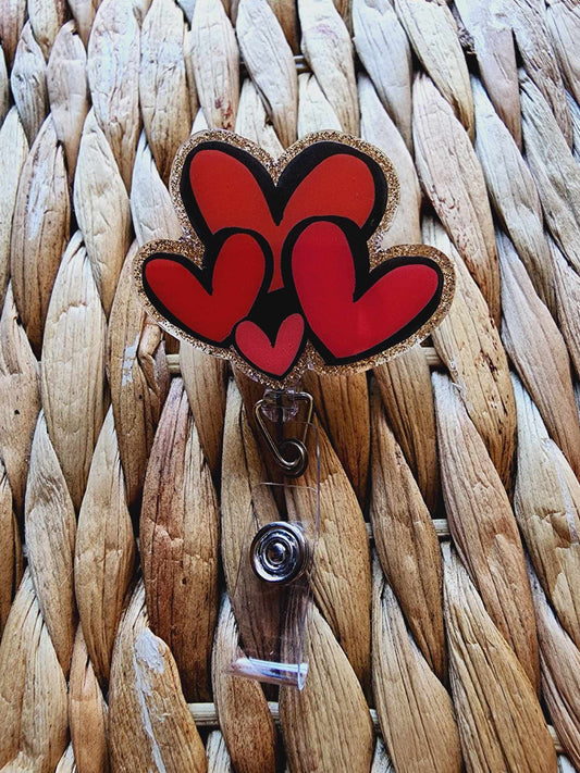 Doodle Hearts Badge Reel