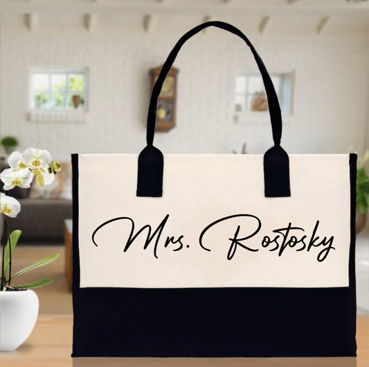 Mrs. Canvas Tote Bag (Customize)