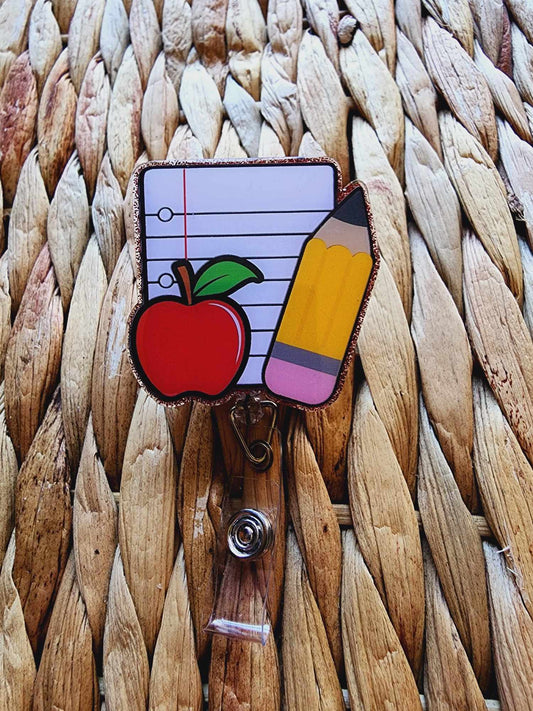 Teacher's Notepad Badge Reel