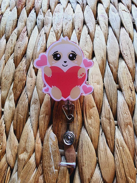 Sloth Hearts Badge Reel