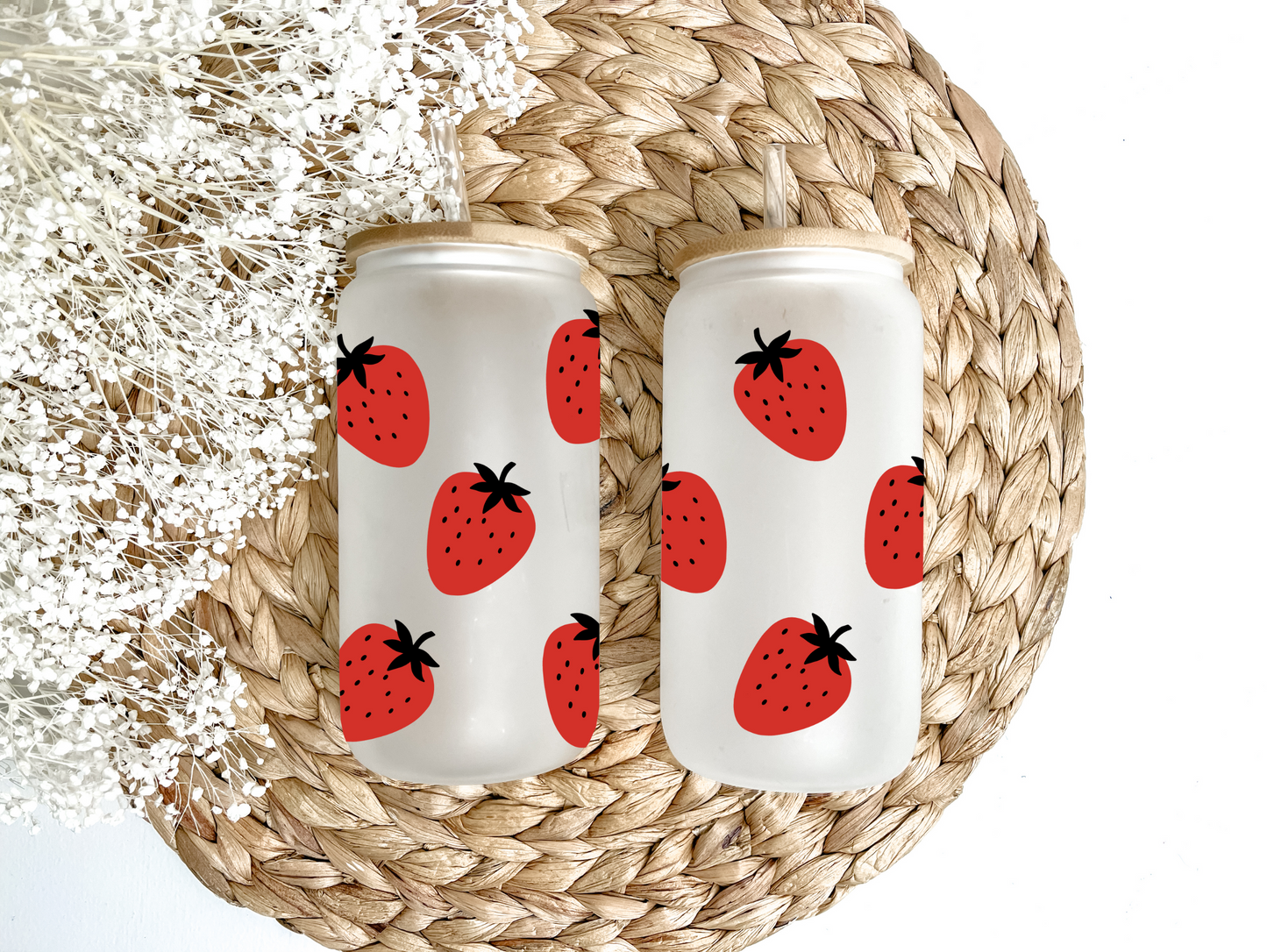 Berry Cute Berries Glass Can Tumbler