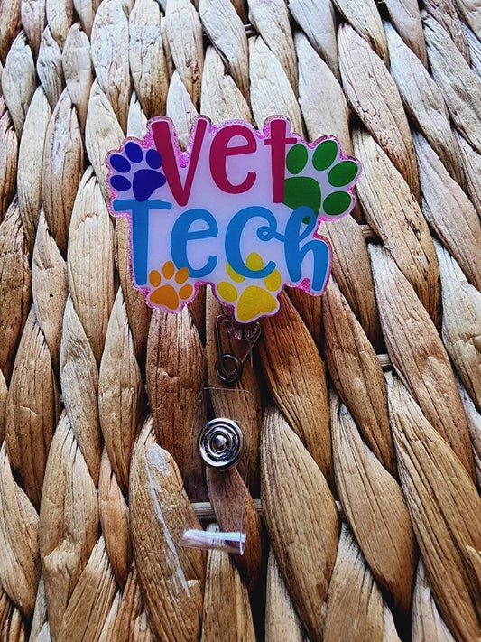 Vet Tech (Pink & Blue) Badge Reel