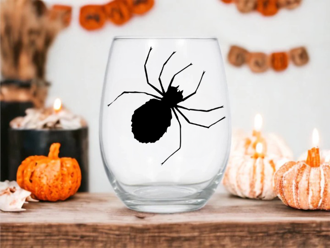 "Vicious Spider" Stemless Wine Glass