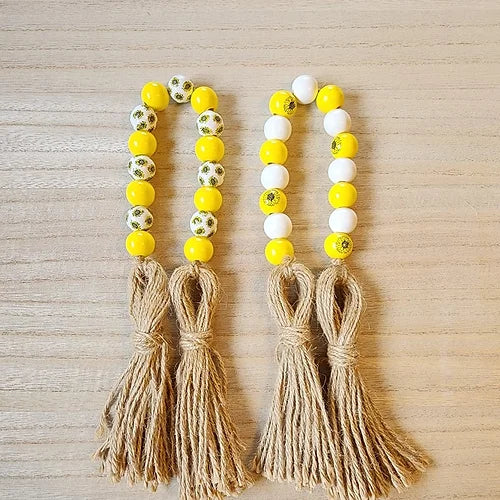 Yellow Wood Bead Garland